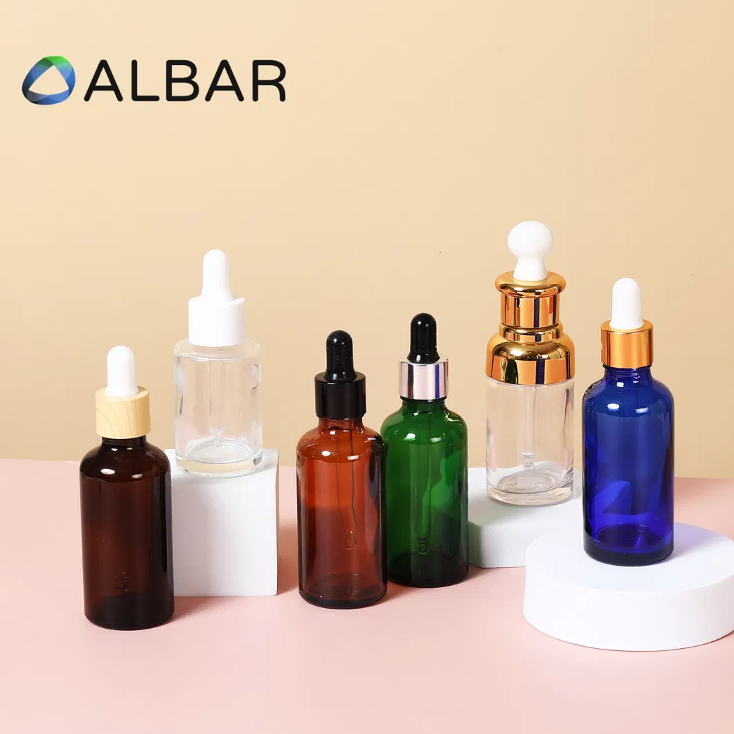 Small Size 10ml 20ml 30ml 50ml 100ml Flat and Oblique Shoulder Face Lotion Serum Oil Glass Face Care Bottle with Dropper Pump Airtight Children Caps Available