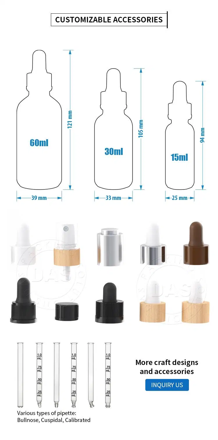 30ml 1 Oz Matte Balck White Boston Round Beard Hair Oil Glass Dropper Bottle for Serum Essential Oil