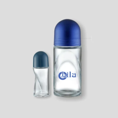 Botellas redondas de embalaje de cosméticos al por mayor, botella enrollable, botella enrollable de 50ml con rollo de plástico en bola